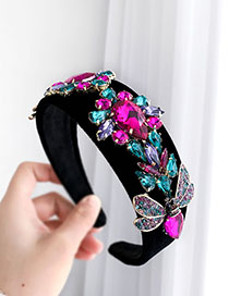 Fashion Color Alloy Diamond Drop Insect Flannel Headband