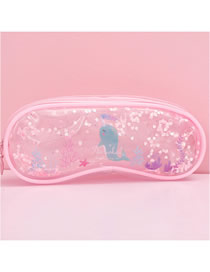 Fashion Green Dolphin Dolphin Sequins Into Oil Tassel Glasses Case