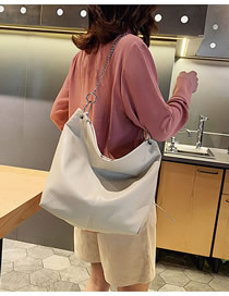 Fashion White Large Chain Shoulder Bag