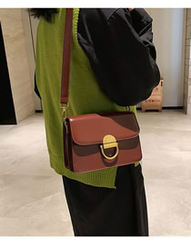 Fashion Red Locked Flap Shoulder Crossbody Bag