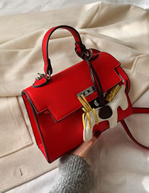 Fashion Red Pony Kelly Lock Diagonal Shoulder Bag