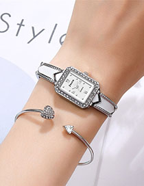 Fashion Silver Leucorrhea Diamond Bracelet Watch With Diamonds