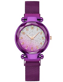 Fashion Purple Gradient Digital Luminous Iron Stone Star Watch