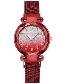 Fashion Red Gradient Digital Luminous Iron Stone Star Watch