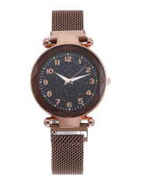 Fashion Coffee Gold Watch Starry Luminous Magnetite Milan Quartz Watch