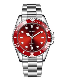 Fashion Red Alloy Steel Band Stainless Steel Watch