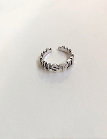 Fashion Letter (open) Silver Metal Letter Smiley Ring