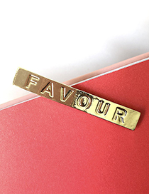 Fashion Single Gold Gold Glossy Letter Clip
