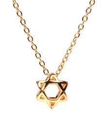 Fashion Golden Hollow Six-pointed Star Stainless Steel Necklace