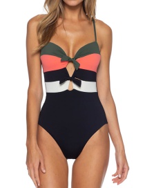 Fashion Black One-piece Swimsuit With Chest Straps