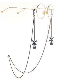 Fashion Black Halter Windmill Glasses Chain