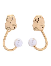 Fashion Golden  Silver Pin Pearl Earrings