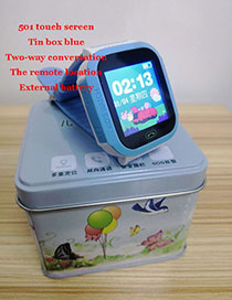 Fashion 501 Touch Screen (blue) Tin Box 1.44 Waterproof Smart Phone Watch With Touch Screen