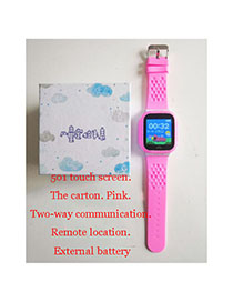 Fashion 501 Touch Screen (carton Packaging) Pink Waterproof Positioning 1.44 Inch Key Touch Screen Smart Children Phone Watch