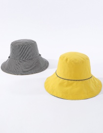 Fashion Yellow Striped Reversible Fisherman Hat