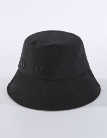 Fashion Black Embroidered Letter Fisherman Hat