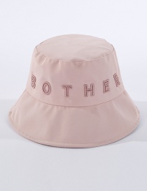 Fashion Pink Embroidered Letter Fisherman Hat