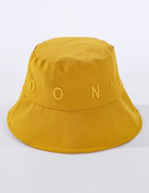 Fashion Yellow Embroidered Letter Fisherman Hat
