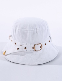 Fashion White Belt Stud Fisherman Hat