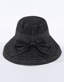 Fashion Black Fisherman Hat With Big Eaves Running Bow
