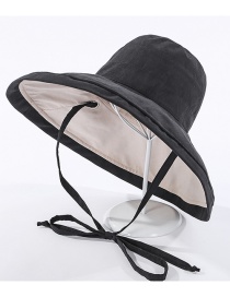 Fashion Black Fisherman Hat With Double Straps