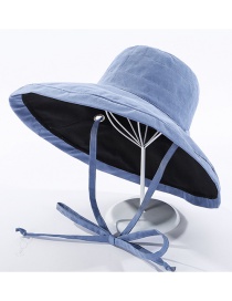Fashion Blue Fisherman Hat With Double Straps