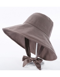 Fashion Brown Fisherman Hat With Big Eaves Band And Bow