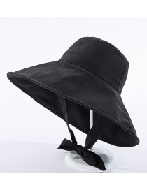 Fashion Black Fisherman Hat With Big Eaves Band And Bow
