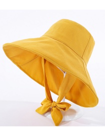 Fashion Yellow Fisherman Hat With Big Eaves Band And Bow