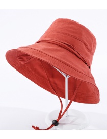 Fashion Brick Red Fisherman Hat With Rope