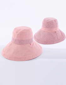 Fashion Pink Double-sided Striped Fisherman Hat