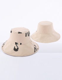 Fashion Beige Letter Reversible Sun Hat