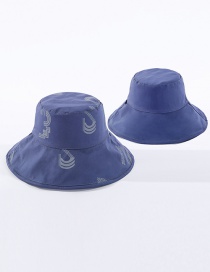 Fashion Blue Letter Reversible Sun Hat