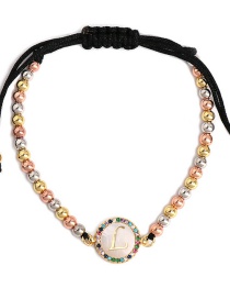 Fashion L Color Alphabet 18k Ball Woven Bracelet