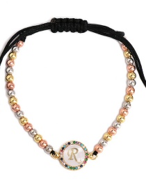Fashion R Color Alphabet 18k Ball Woven Bracelet