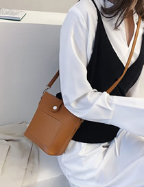 Fashion Light Brown Soft Leather Shoulder Crossbody Bag