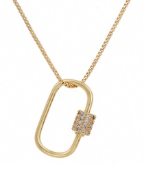 Fashion Golden Cubic Zirconia Geometric Necklace