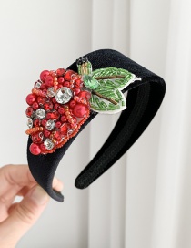 Fashion Red Fabric Resin Rhinestone Grape Headband