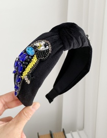 Fashion Black Fabric Bead Rhinestone Parrot Headband