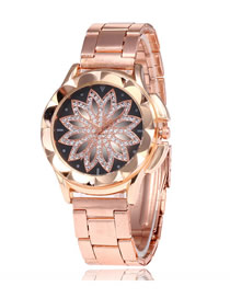 Reloj De Cuarzo Rosa Con Diamantes.