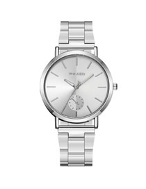 Fashion Silver With White Surface Men's Quartz Watch With Scaled Steel Band