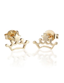 Fashion Gold-plated Copper Plated Smooth Crown Earrings