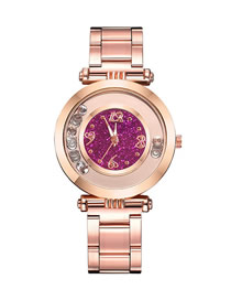 Fashion Purple Quartz Watch With Diamonds And Glitter