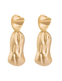 Fashion Golden Alloy Irregular Bump Face Geometric Earrings