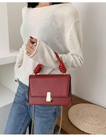 Fashion Red Chain Flap Lock Shoulder Crossbody Bag