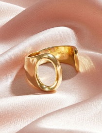 Fashion Golden O Letter Opening Adjustable Metal Ring