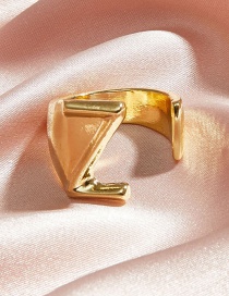 Fashion Golden Z Letter Opening Adjustable Metal Ring