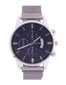 Fashion 7-silver Blue Face Magnet Milano Quartz Watch With Calendar