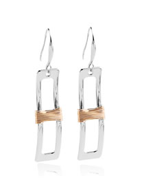 Fashion Silver Alloy Hand Wrapped Geometric Earrings