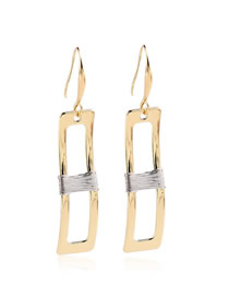 Fashion Golden Alloy Hand Wrapped Geometric Earrings